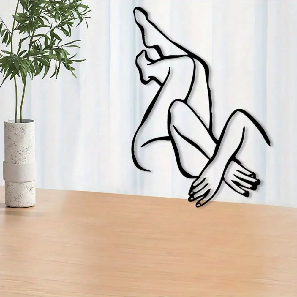Powder Coated Vintage Metal Wall Art, Silhouette Sculpture - Romantic Bedroom Decor for Valentine Gift