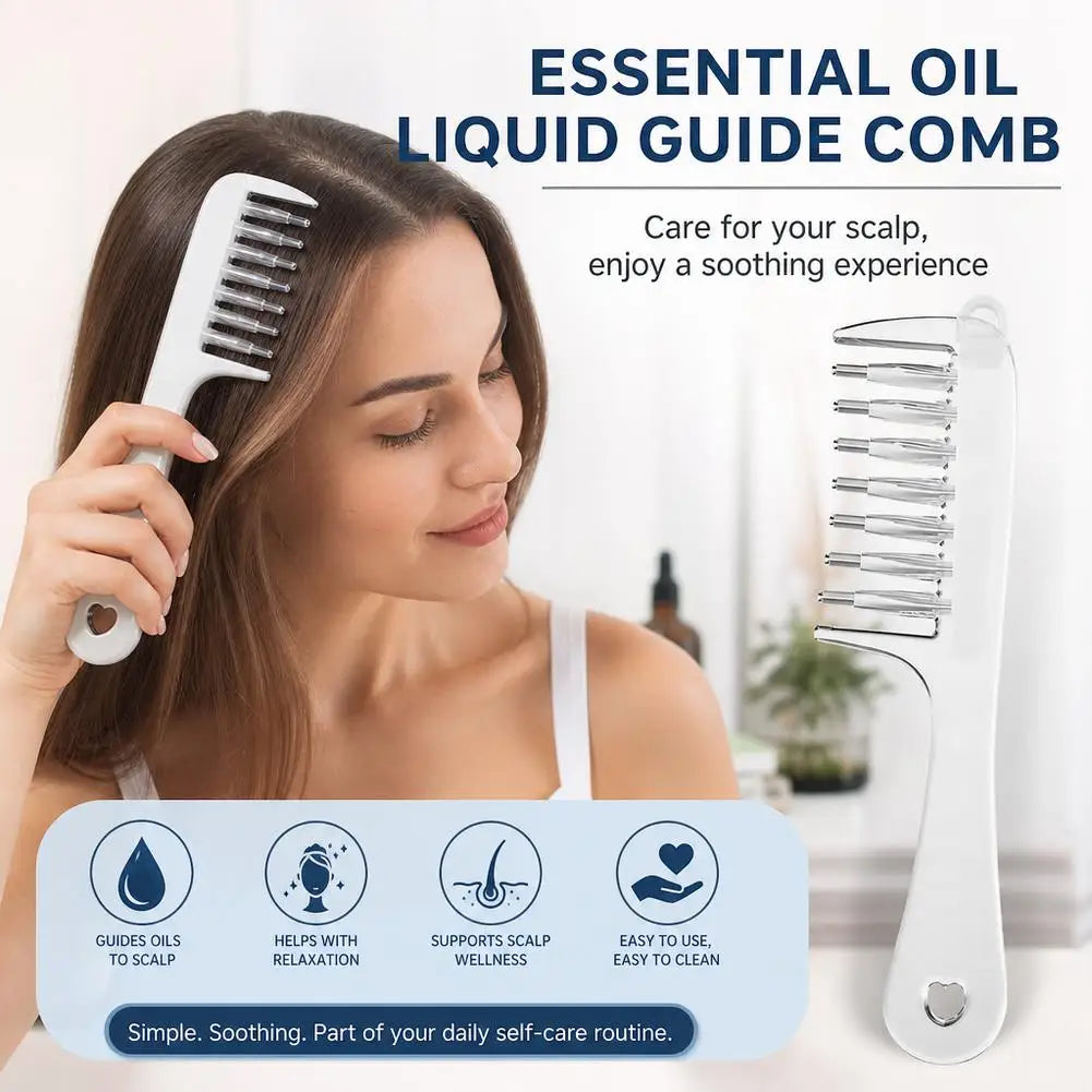 Scalp Liquid Guide Comb Mini Portable Head Applicator Hair Care Comb Anti-Static Scalp Nourish Hair Guide Comb