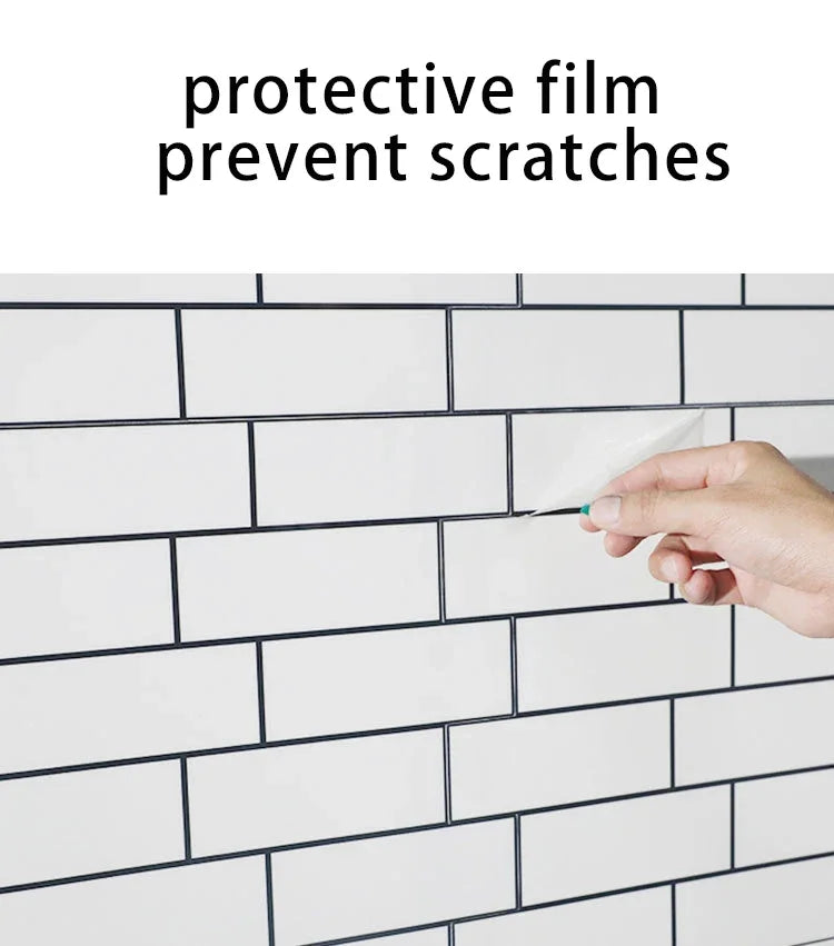3D Peel and Stick White Subway Wall Tile Sticker Wallpaper Backsplash Of Kitchen Wall Tile Stickers Peel and StickWall Tile