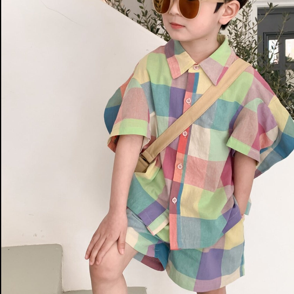 Rainbow Rascals Plaid Set