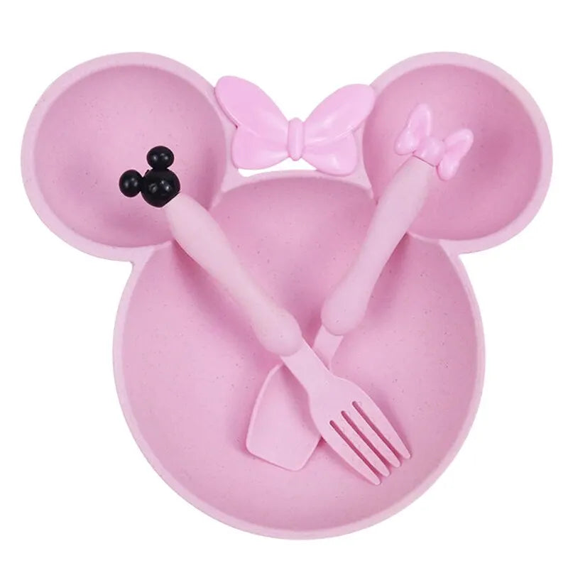 Minnie Mouse Kids Dinnerware Set – BPA-Free Plate, Fork & Spoon