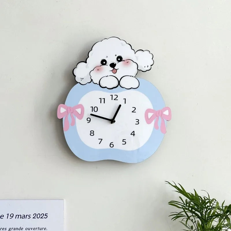 Cute Swing Clock, Silent Decoration, Creative Clock, Pet Living Room, Cartoon Dog Wall Clock