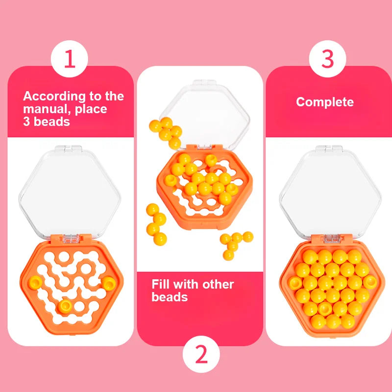 WEIQUEEN Mini Pocket Puzzle Color Beads Game Party Tabletop Game Children's Spatial Logical Thinking Training Kid Enlightenment Teaching