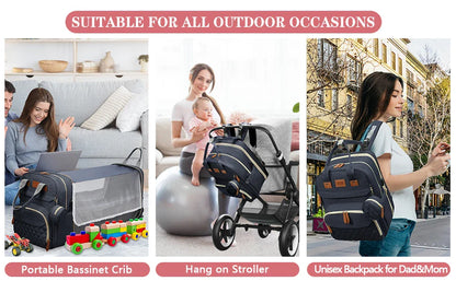 NestVoyage™ 3‑in‑1 Diaper Bag & Portable Changing Station