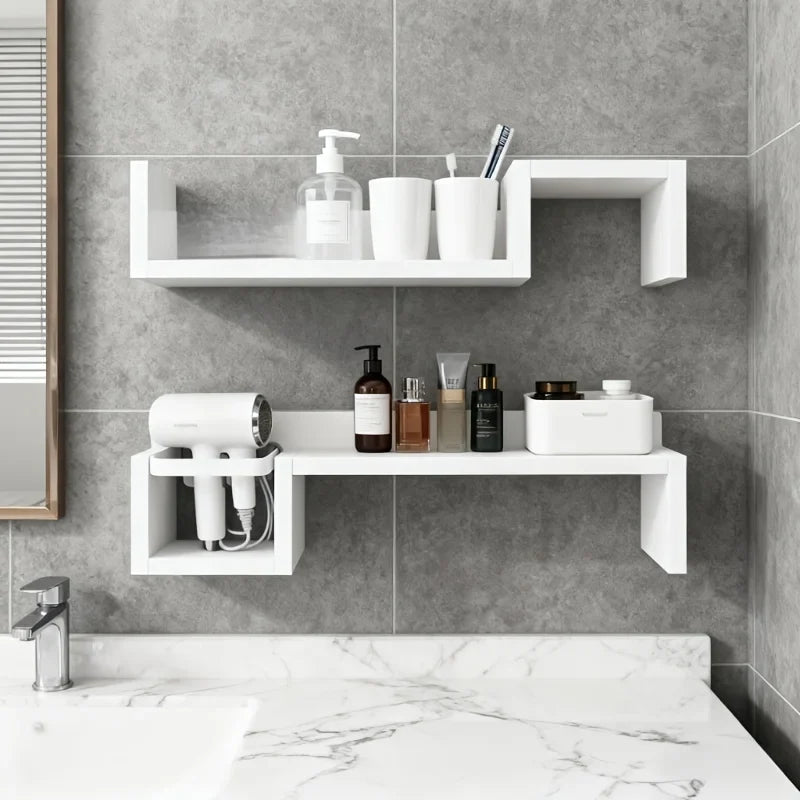 Wall Mounted Floating Shelves, Heavy-Duty Wall Storage and Display Rack Set, Thickened Board Hanging Shelves for Books
