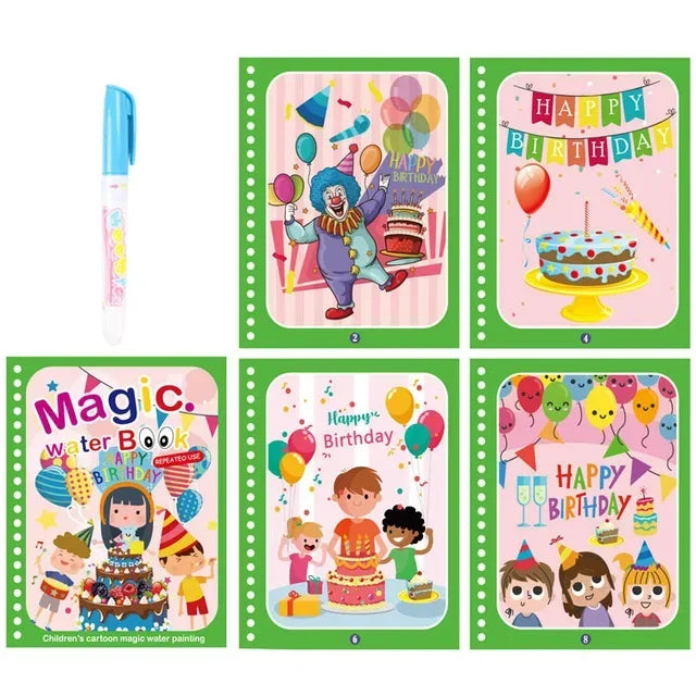 Magic Water Book with Pen Children Learning  Education Toy Baby Montessori Toys Drawing Coloring Books for Kids 2 To 4 Years Old