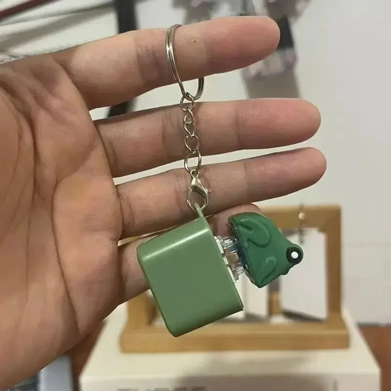 Croaking Frog Fidget Toy Keychain Rechargeable Frog Keychain with Sound & LED Lights, Funny Frog Keyboard Clicker Stress Relief