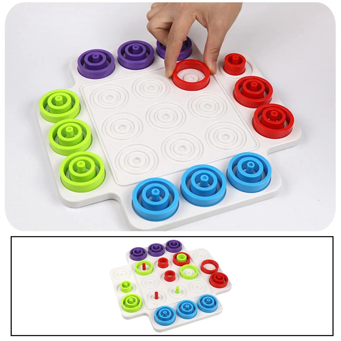 Children Rings Chess  Montessori Logical Thinking Training Board Games - MEACAOFG