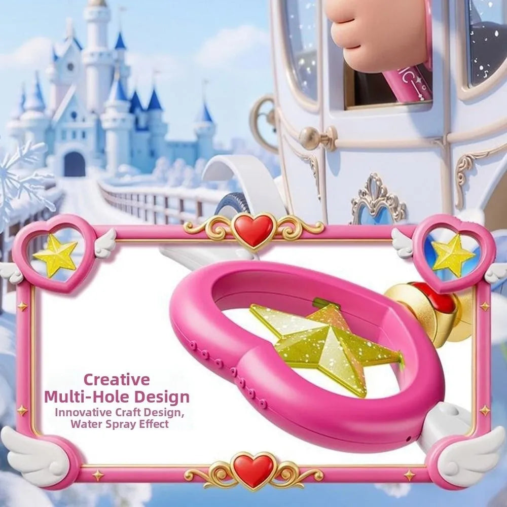 Water Park Toy 7-Hole Water Wand Love Shaped Splashing Spray Water Play Stick Handheld Pull Type Water Toys Water Play