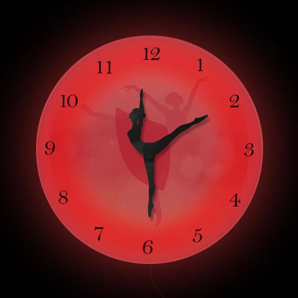 Girl Bedroom Decor Ballet Girl Princess Pink Wall Clock Baby Girl Dancing Wall Clock Ballerina Moving Leg Dancing Clock Watch