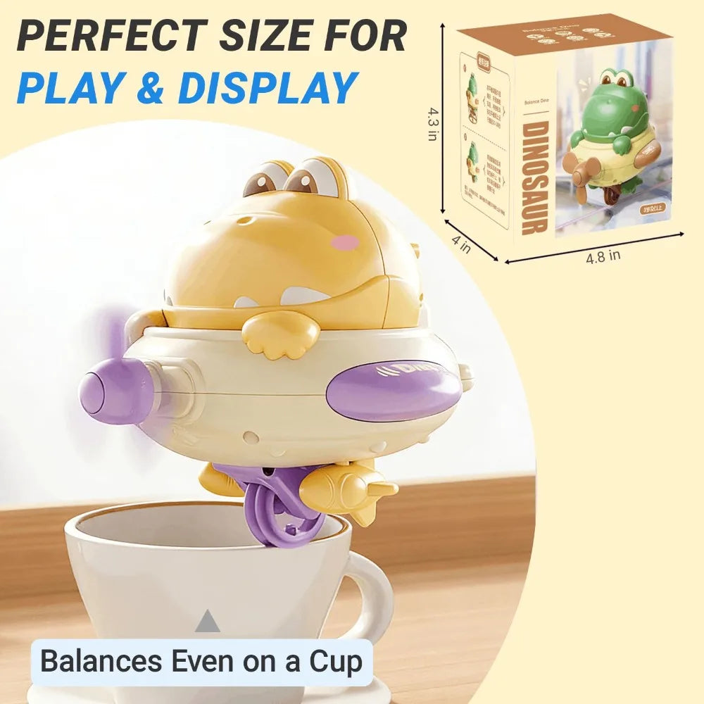 Cartoon Electric Balancing Dinosaur Toy Rechargeable Unicycle Balanced Spinning Top Toy Self-Balancing Tightrope Walking Toys