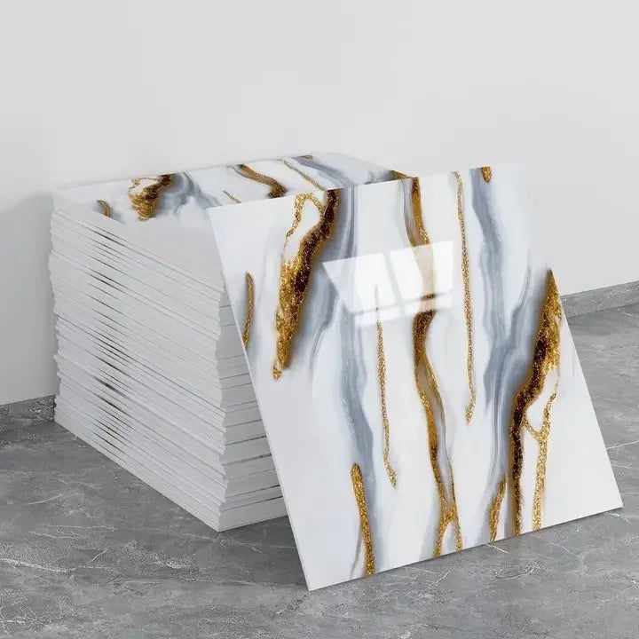 Marble Peel and Stick Backsplash Waterproof Washroom Wall Panels, Peel and Stick Tile, PVC Wall Panels for Kitchen