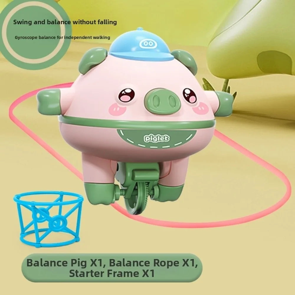 Cartoon Electric Balancing Dinosaur Toy Rechargeable Unicycle Balanced Spinning Top Toy Self-Balancing Tightrope Walking Toys