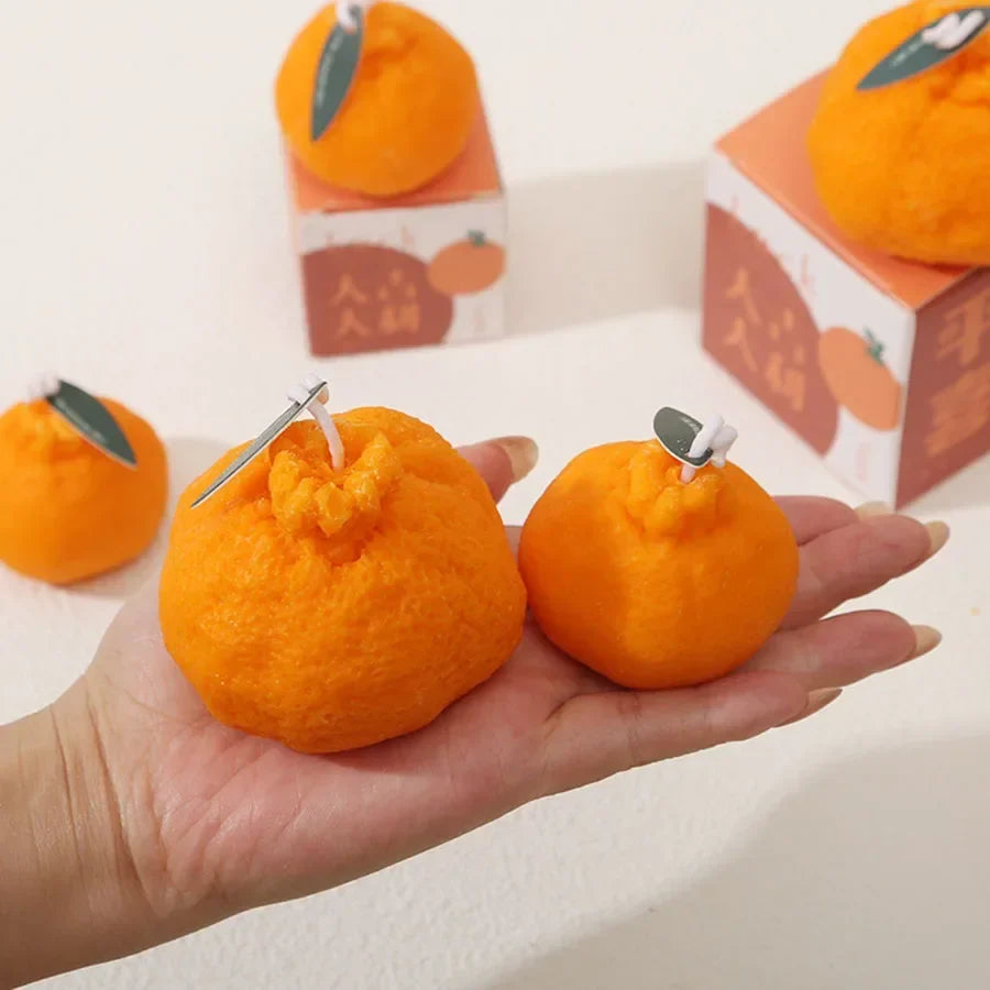 Internet celebrity Ugly Orange Aromatherapy Candle Soy Wax Creative Gift Shooting Props Scene Decoration Ornament