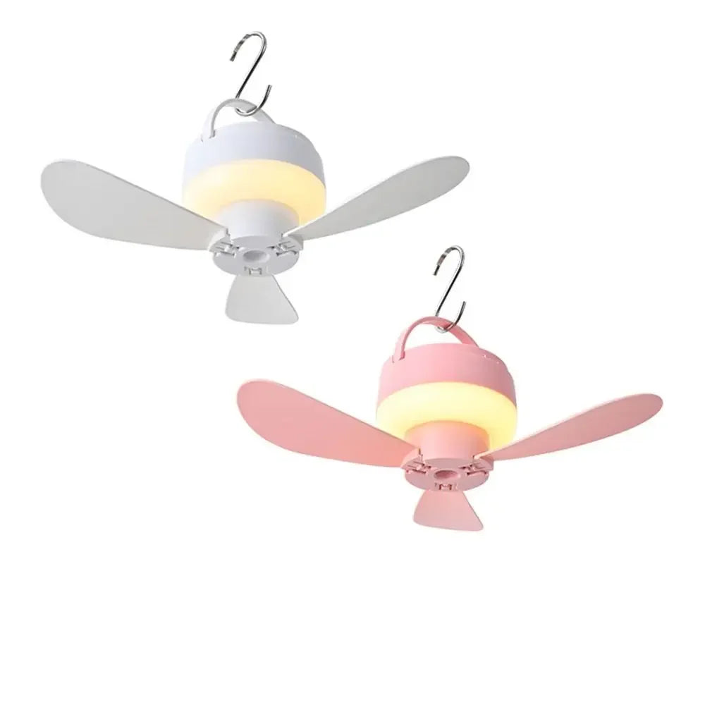 Silent Operation Ceiling Fan Light USB Rechargeable Energy Saving Hanging Fan Light with Remote Control Intelligent Ceiling Lamp