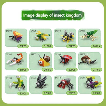 WEIQUEEN Mini Insect Series Building Block Ladybug Dragonfly Butterfly Snail Wasp Mantis Beetle Bricks Toys Christmas Gifts For Children