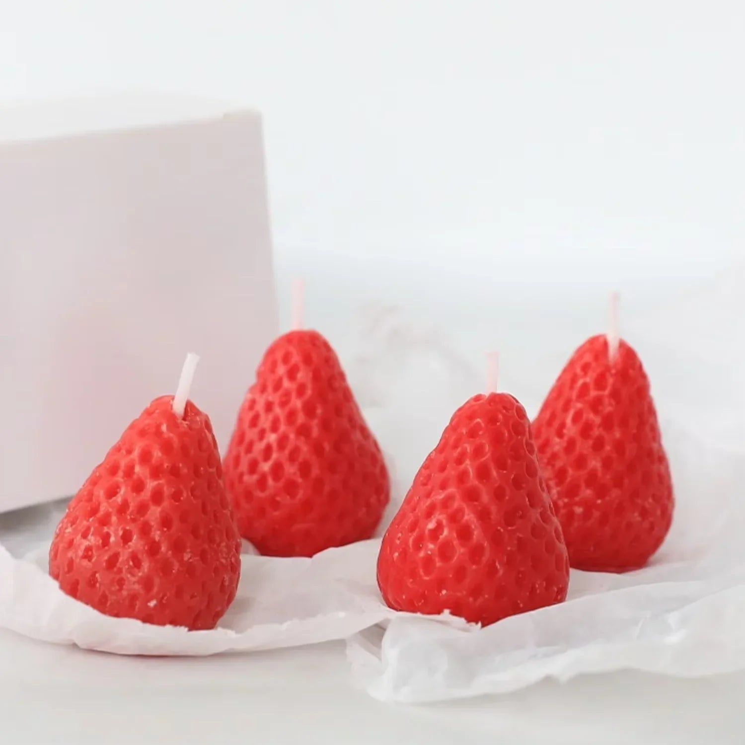 5pcs Strawberries Candles Gifts,Aromatherapy Candle for Wedding Receptions,Birthday Parties,Holiday Celebration Supplies