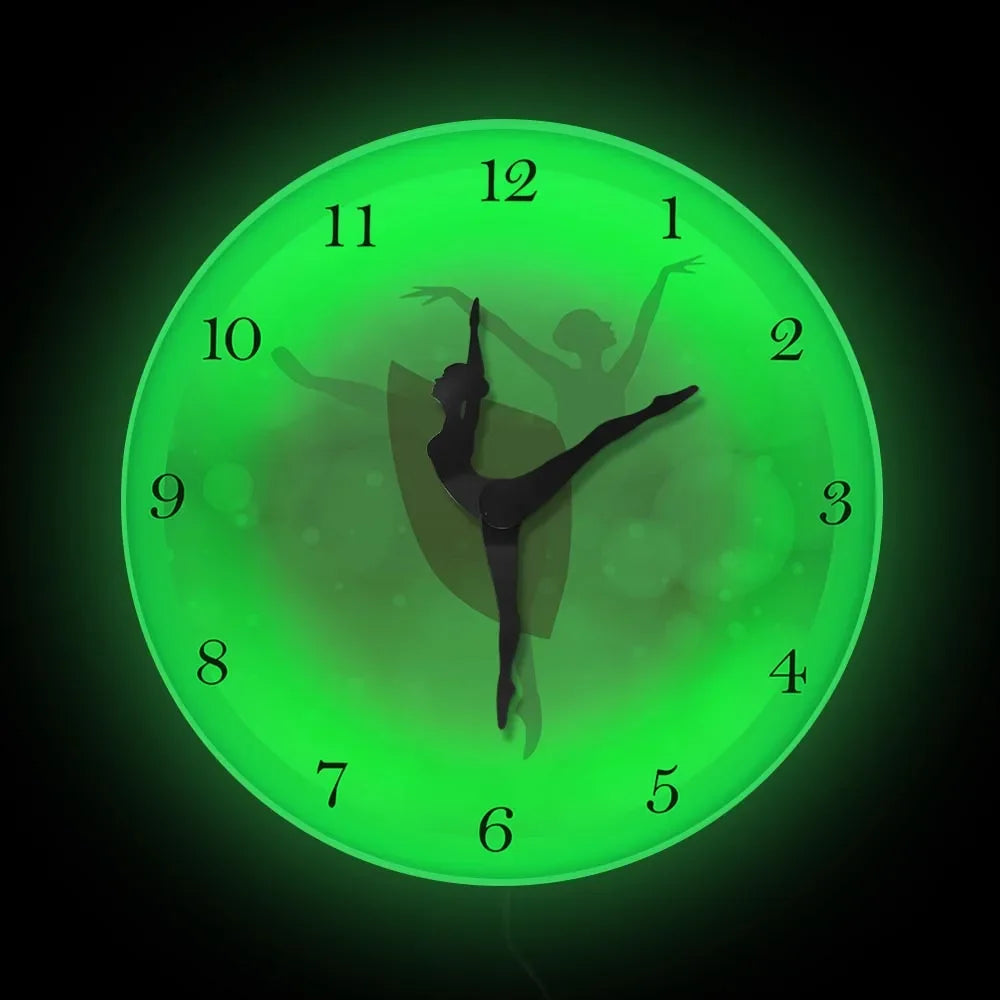 Girl Bedroom Decor Ballet Girl Princess Pink Wall Clock Baby Girl Dancing Wall Clock Ballerina Moving Leg Dancing Clock Watch