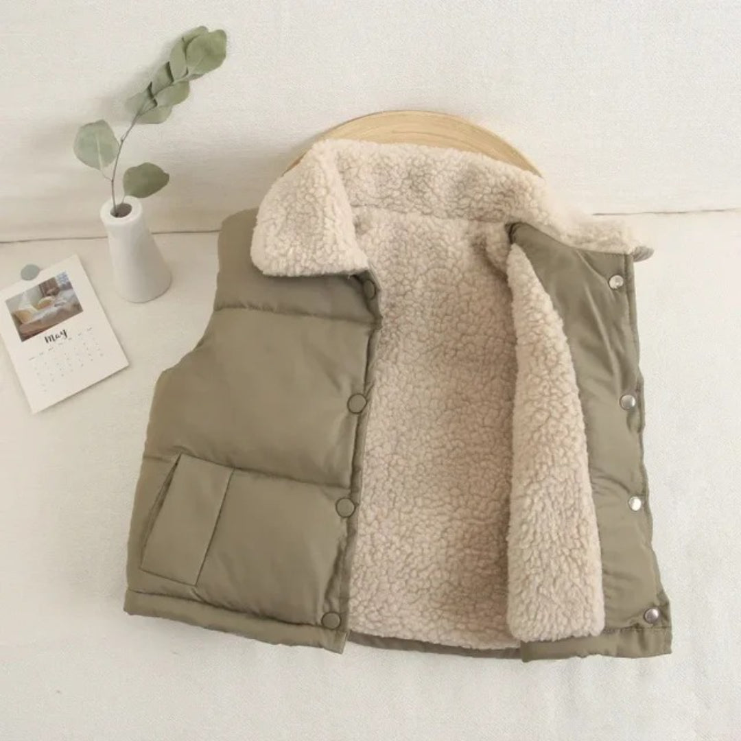 Unisex Children's Quilted Vest with Snap Closure