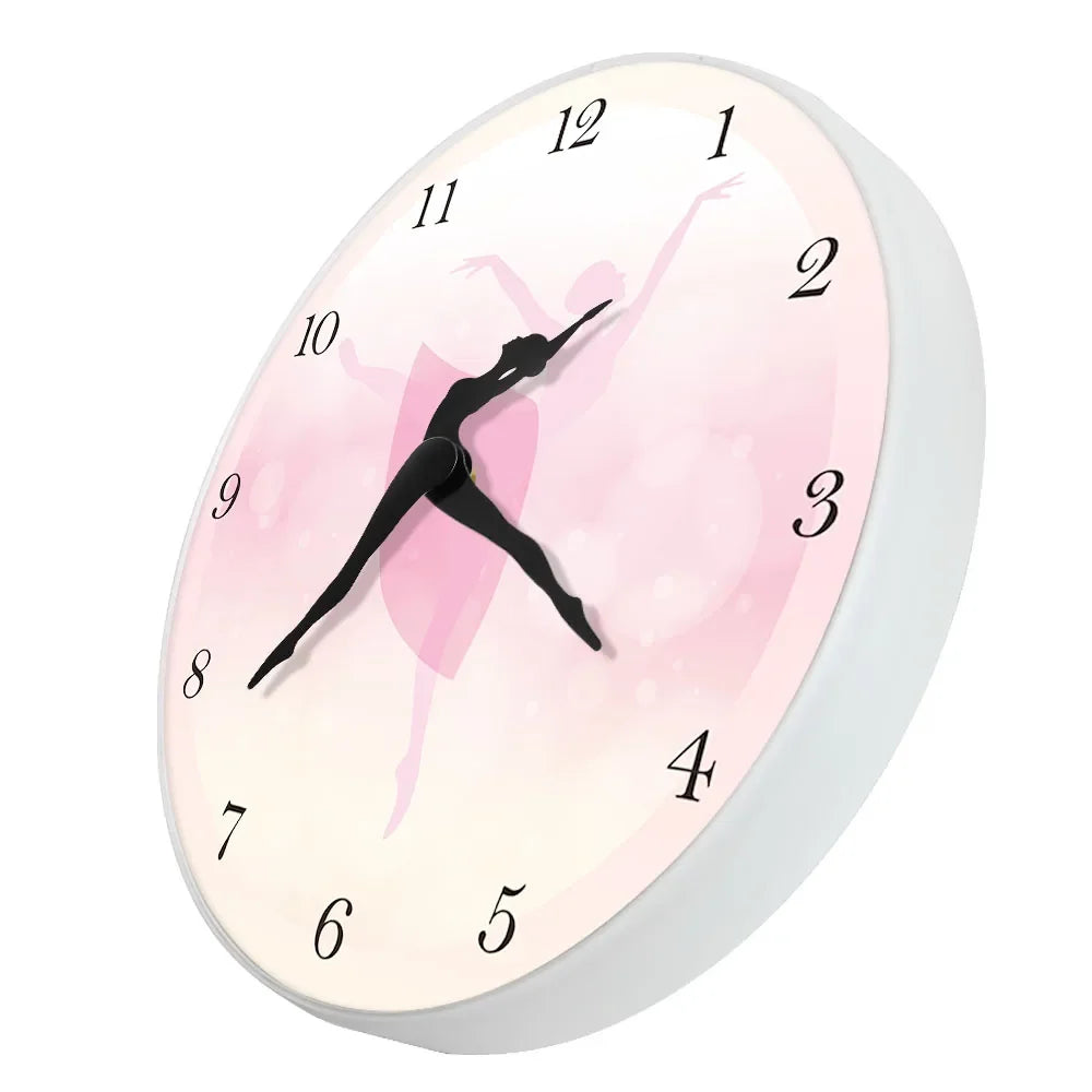 Girl Bedroom Decor Ballet Girl Princess Pink Wall Clock Baby Girl Dancing Wall Clock Ballerina Moving Leg Dancing Clock Watch
