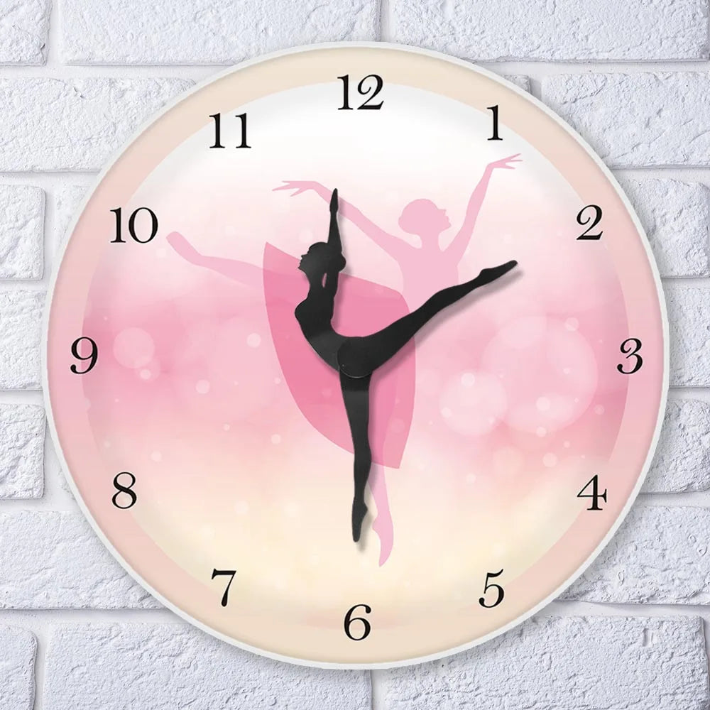 Girl Bedroom Decor Ballet Girl Princess Pink Wall Clock Baby Girl Dancing Wall Clock Ballerina Moving Leg Dancing Clock Watch