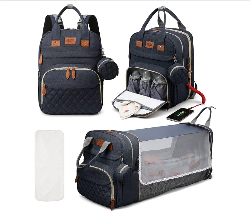 NestVoyage™ 3‑in‑1 Diaper Bag & Portable Changing Station