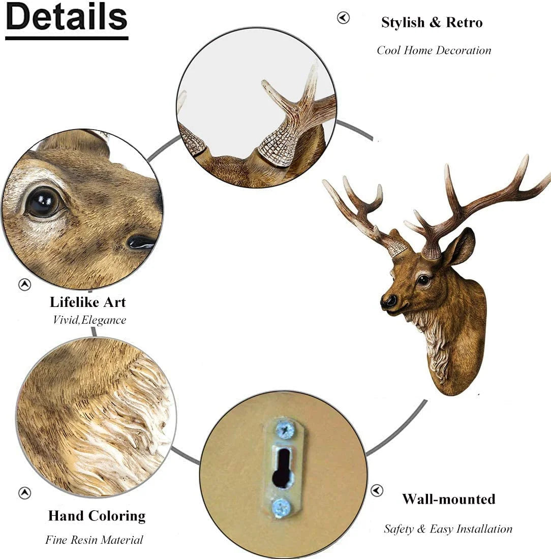 Deer Head Inch Faux Animal Head - Gold product view
