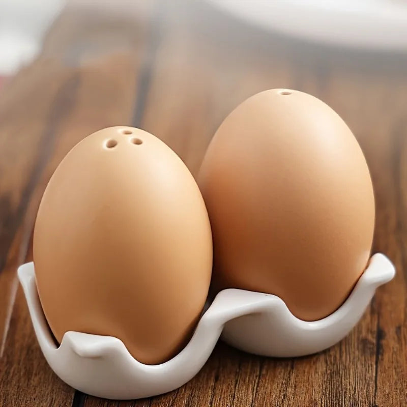 Salt and Pepper Shaker, 2Pcs Creative Ceramics Egg Model Seasoning Cruet Decorative Porcelain Salt and Pepper Caster Kitchen Condiment Bottle Dining
