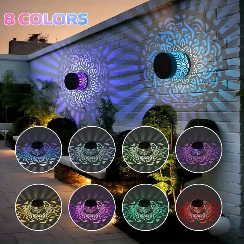 1/2/4pcs 7color Solar Datura Lights Garden Decoration Christmas Halloween Party Courtyard Decoration Solar Garden Wall Light