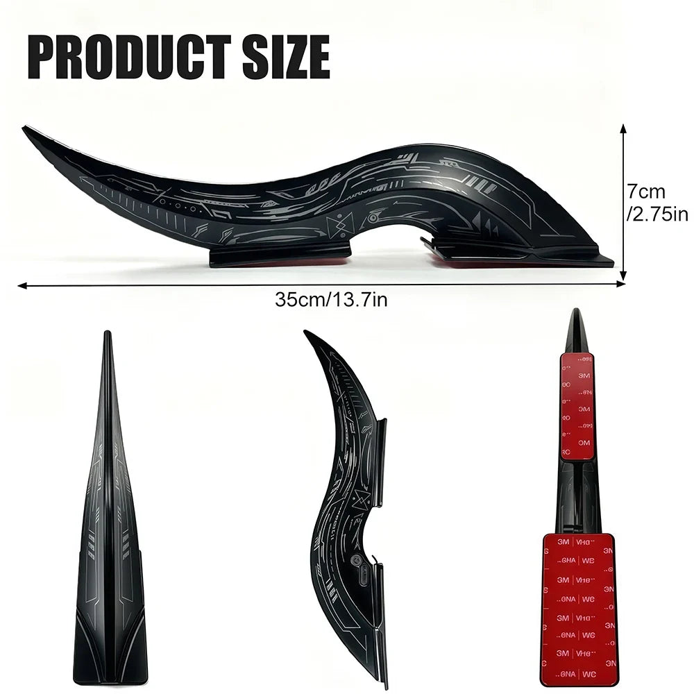 1Set 32 LED Light Modes Dragon Horn Car Roof Fins, Touch Dimmable Waterproof Auto Decoration, Universal Car Exterior Accessory