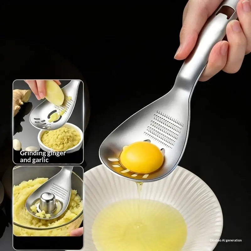Multifunctional Stainless Steel Kitchen Utensil Cooking Garlic Ginger Vegetable Grater Grinder Spoon Kitchen Supplies