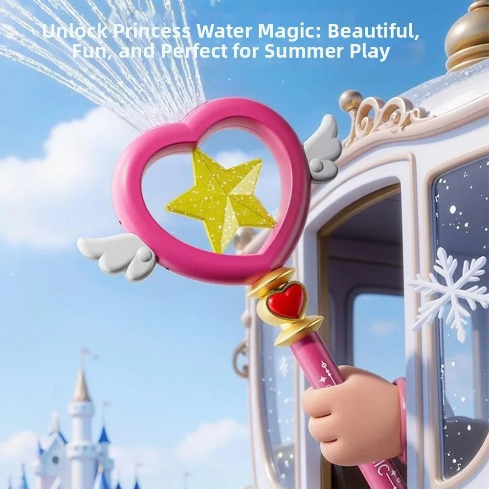 Water Park Toy 7-Hole Water Wand Love Shaped Splashing Spray Water Play Stick Handheld Pull Type Water Toys Water Play