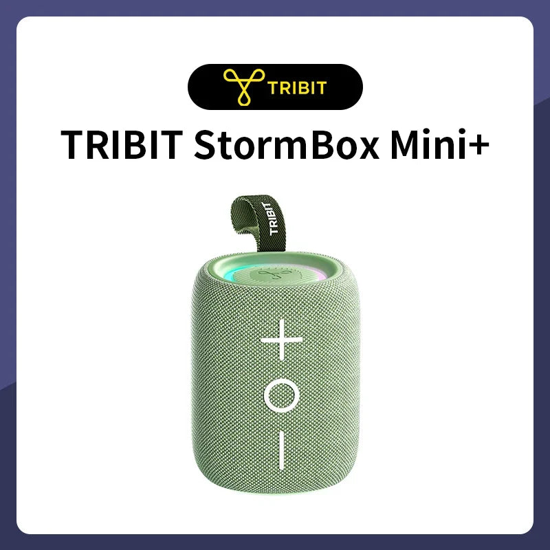 TRIBIT StormBox Mini+ Bluetooth Speaker, 12W 360° Sound With XBass, LEDs, 12 Hours playtimes, IPX7 Waterproof For Hiking Outdoor