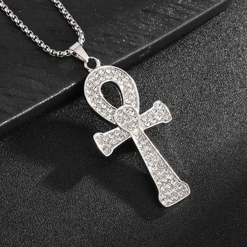 Exquisite Creative Bubble Letter Xo Inlaid White Zircon Pendant Necklace Men\\'s Fashion Casual Party Jewelry Holiday Gifts
