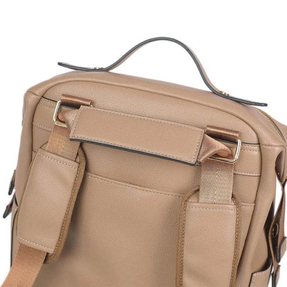 Chic Large Vegan Leather Diaper Bag with Changing Pad