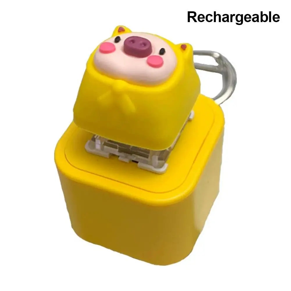 Funny Croaking Frog Keychain Rechargeable Frog/Pig/Dog Cat Keyboard Fidget Clicker Sound Keychain with LED for Stress Relief