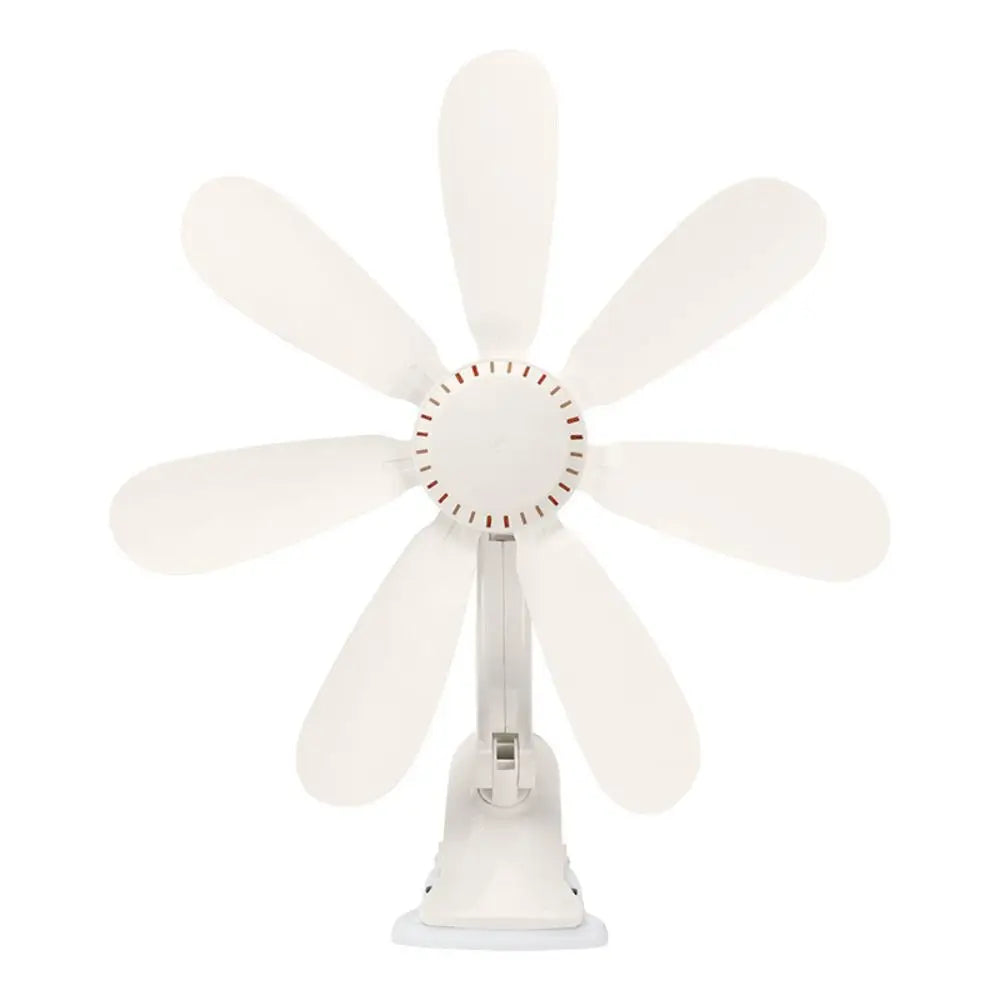 Strong Wind Portable Clip Fan Hollow-out Design Clip Fan Small Personal Fan Powerful Airflow Seven Leaves Personal Cooling Fan
