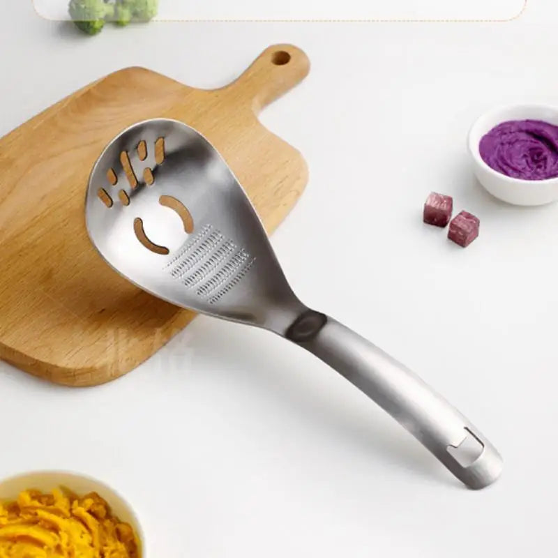 Multifunctional Stainless Steel Kitchen Utensil Cooking Garlic Ginger Vegetable Grater Grinder Spoon Kitchen Supplies