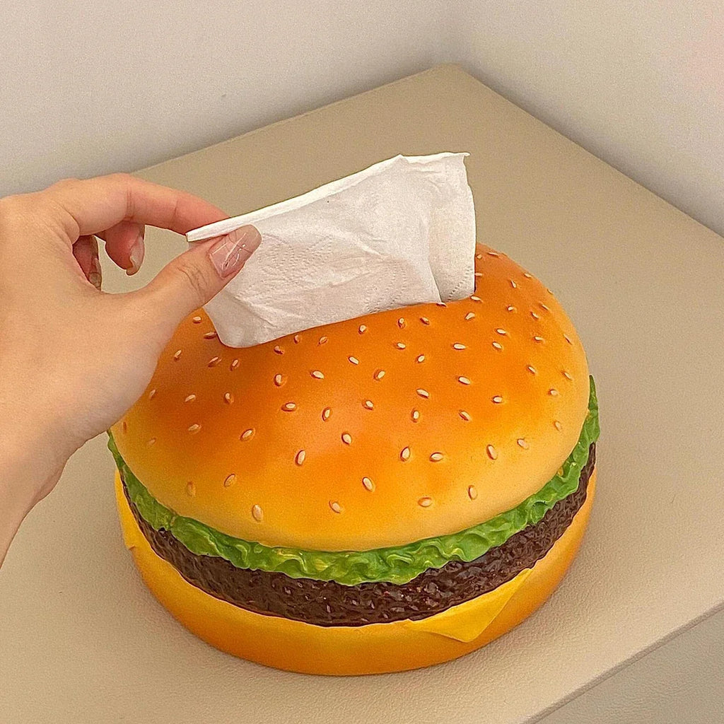 Hamburger tissue box creative American retro living room tissue box home fun decoration ornaments napkin holder