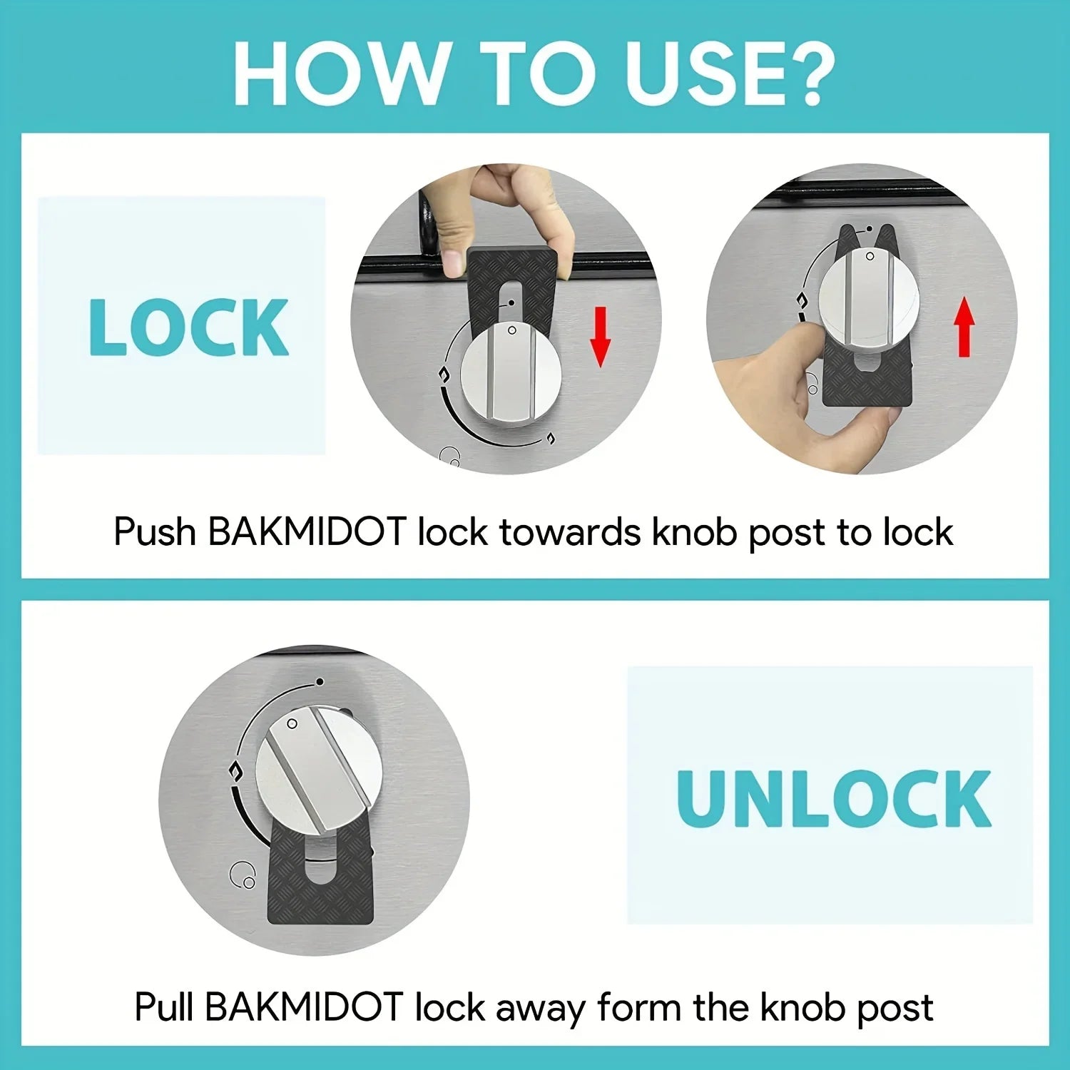 Child Safety Stove & Oven Knob Locks (4 Pack and 8 Pack)