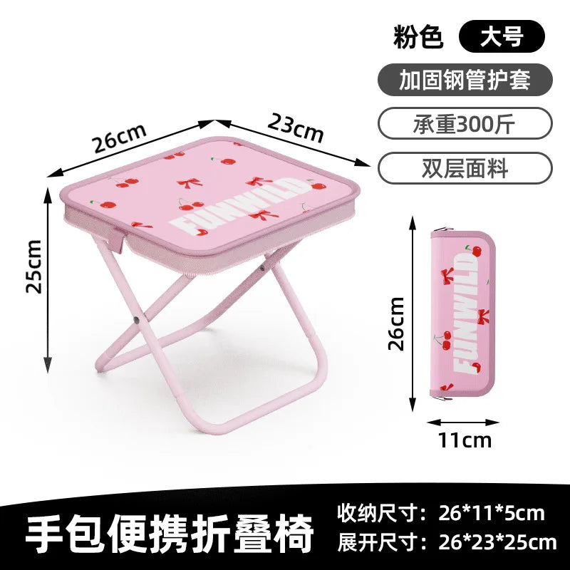 Small Mazar Folding Portable Handbag Stool Outdoor Small Stool Student Stool Queue Artifact Picnic Stool, Train Stool