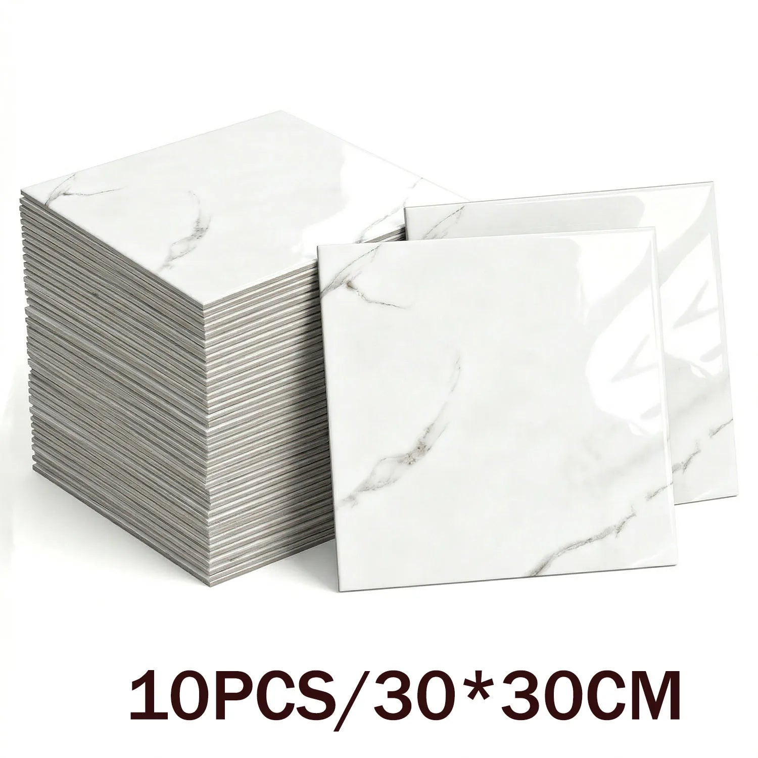 10/20pcs Peel and Stick Backsplash Tiles White Marble Wall Tiles Self Adhesive Wall Stick on Backsplash for Kitchen Bathroom