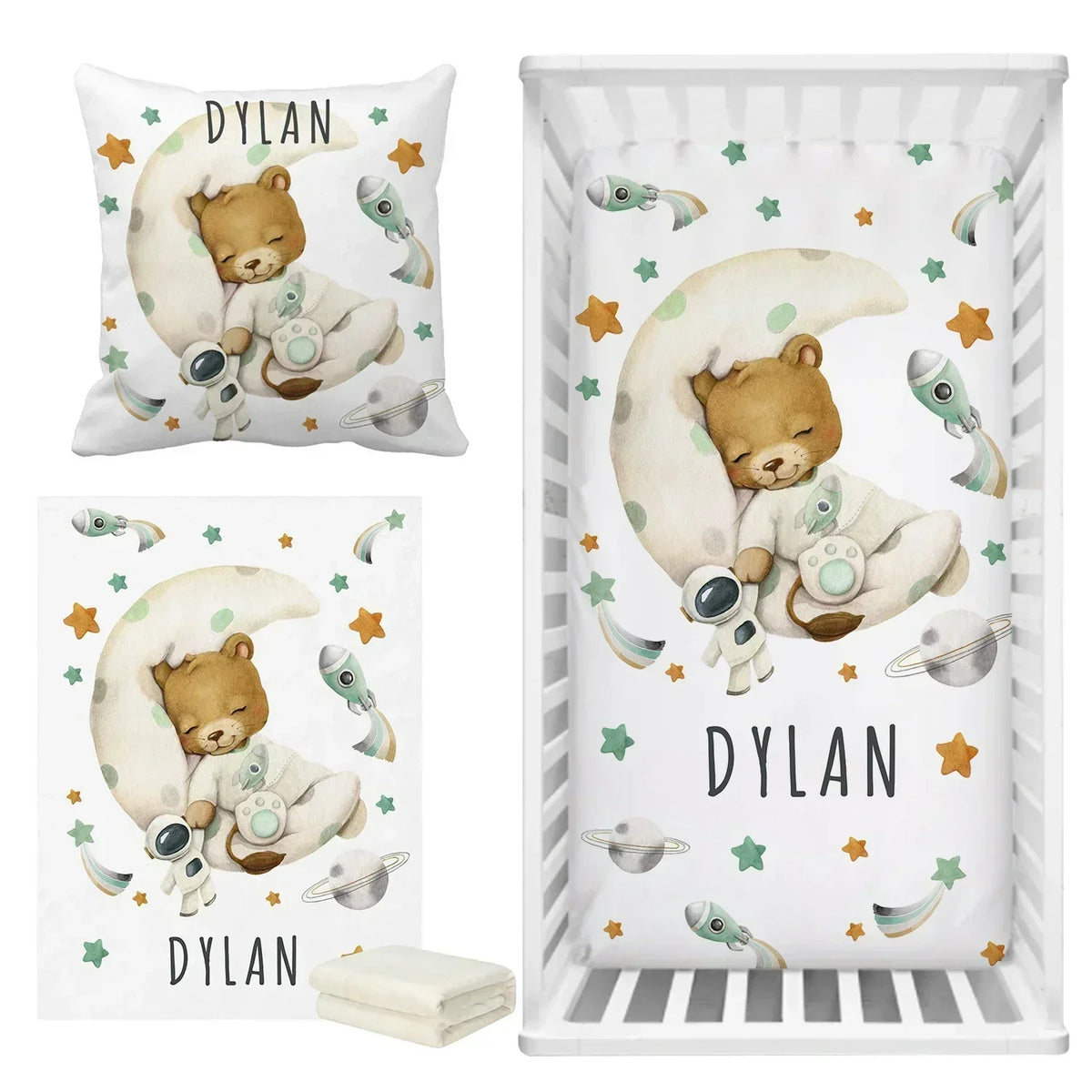 Space Bear Crib Bedding product detail