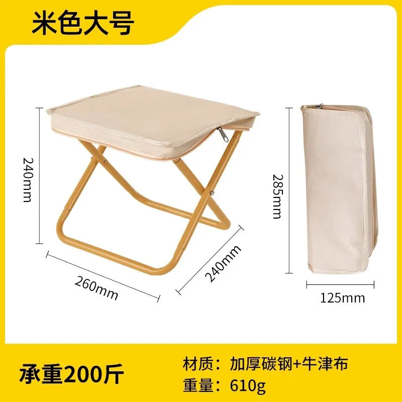 Small Mazar Folding Portable Handbag Stool Outdoor Small Stool Student Stool Queue Artifact Picnic Stool, Train Stool