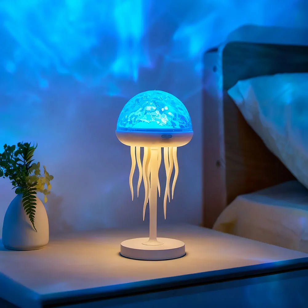 Jellyfishes Ocean Waves Projector Light With Remote USB Powered 7 Color Ripple Projector Jellyfish Night Light For Kids Bedroom