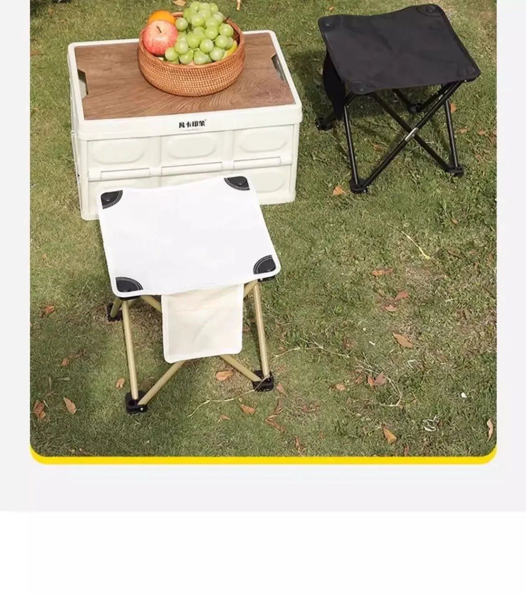Outdoor Portable Folding Stool Camping Collapsible Foot Stool Hiking Beach Travel Picnic Fishing Seat Tools Ultralight Picnic