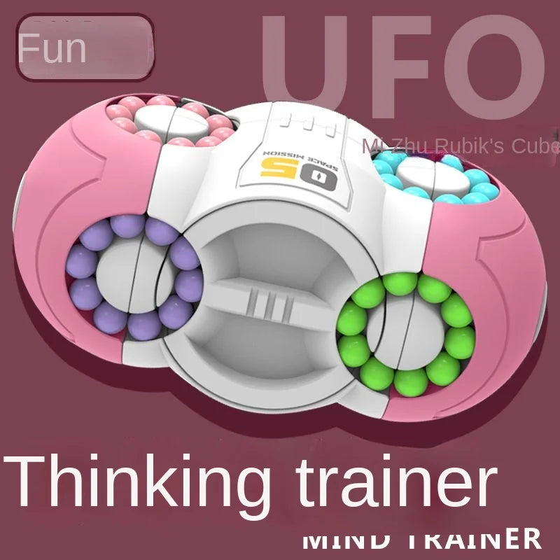 WEIQUEEN Rotating Rubik's Cube 3D Puzzle Toy Brain Training for Children and Girls 3D Decompression Space Rubik's Cube