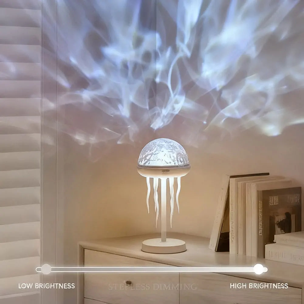 Jellyfishes Ocean Waves Projector Light With Remote USB Powered 7 Color Ripple Projector Jellyfish Night Light For Kids Bedroom