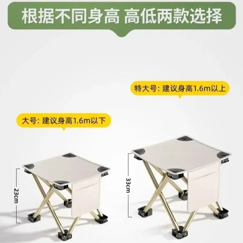 Outdoor Portable Folding Stool Camping Collapsible Foot Stool Hiking Beach Travel Picnic Fishing Seat Tools Ultralight Picnic