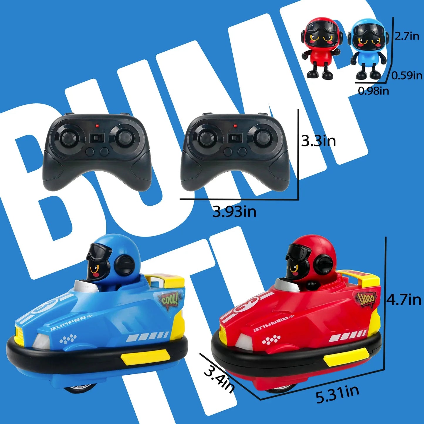WEIQUEEN  RC Toy 2.4G Bumper Car Pop-up Doll Crash Bounce Ejection Light Children's Remote Control Toys Gift for Parenting